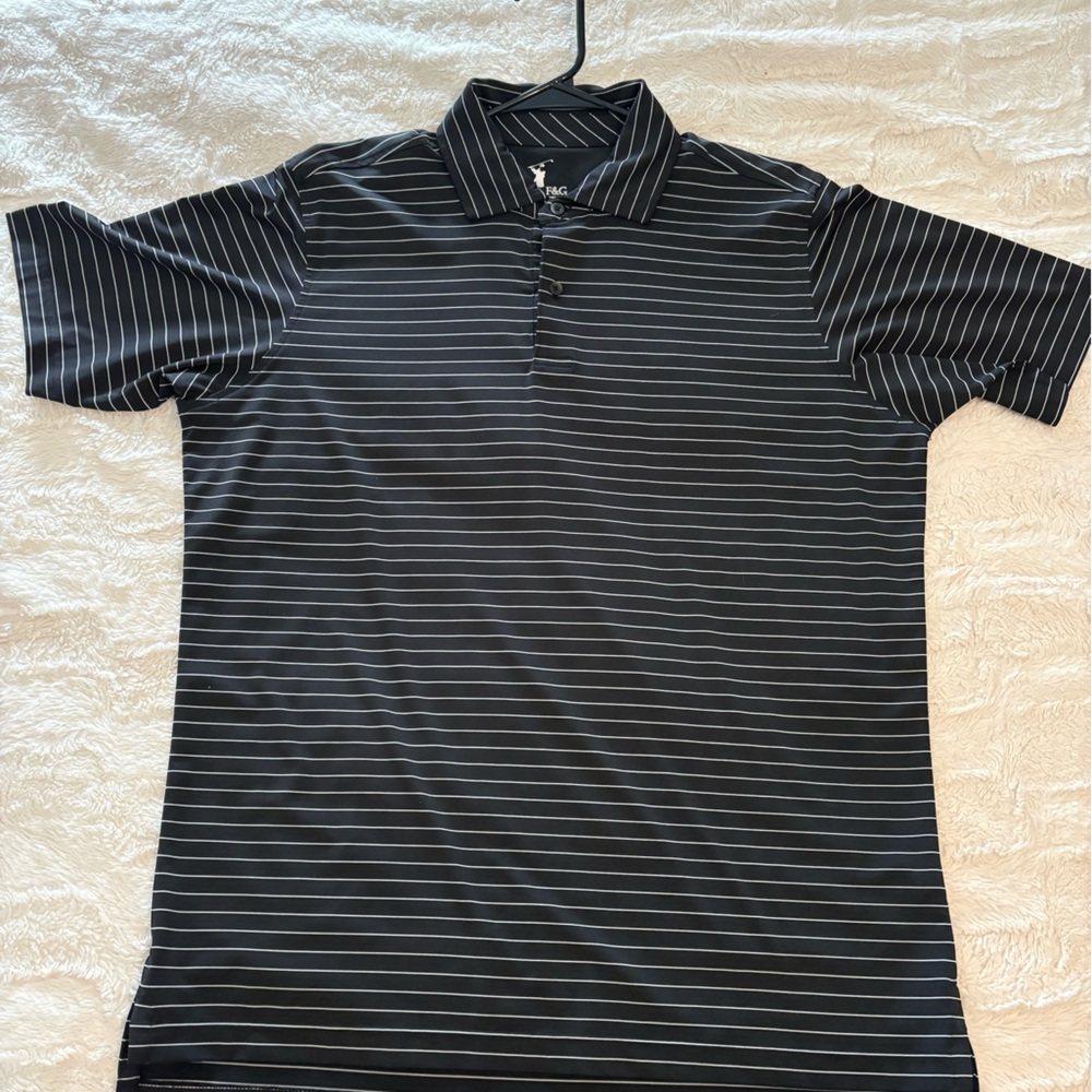 Men’ small golf Black Striped Polo Shirt